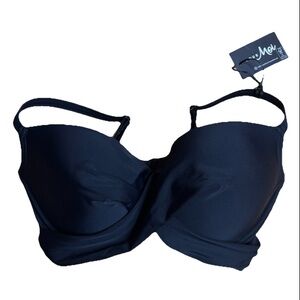 NWT Pour Moi Black Twist Bikini Top 32H